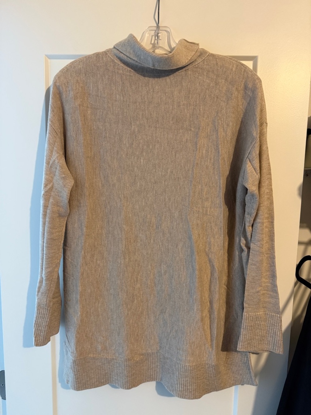 LOFT Light Taupe Mock Neck Sweater
